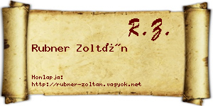 Rubner Zoltán névjegykártya