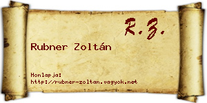Rubner Zoltán névjegykártya
